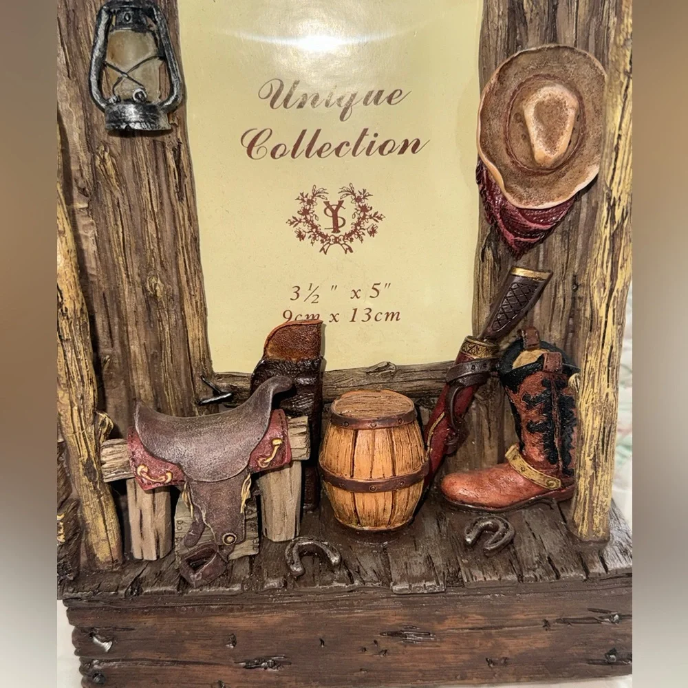 Rustic Western Light Up Picture Frame Cowboy Ranch Decor Lantern Cowhand Cabin - Picture 6 of 11